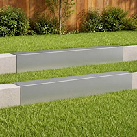 vidaXL Topprofil för rabattkant 2 st 100 x 15 x 15 cm