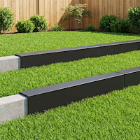 vidaXL Topprofil för rabattkant 10 st 100 x 20 x 15 cm Stål Svart