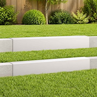 vidaXL Topprofil för rabattkant 2 st 100 x 20 x 15 cm Stål Vit