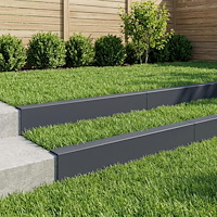 vidaXL Topprofil för rabattkant 10 st 100 x 20 x 15 cm Stål Antracit
