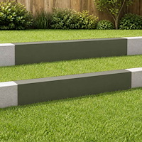 vidaXL Topprofil för rabattkant 2 st 100 x 20 x 15 cm Stål Olivgrön
