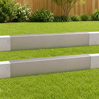 vidaXL Topprofil för rabattkant 2 st 100 x 20 x 15 cm Rostfritt stål