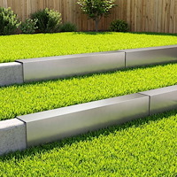 vidaXL Topprofil för rabattkant 10 st 100 x 20 x 15 cm Rostfritt stål