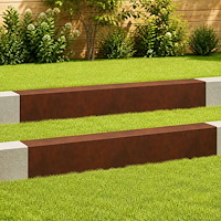 vidaXL Topprofil för rabattkant 2 st 100 x 20 x 15 cm