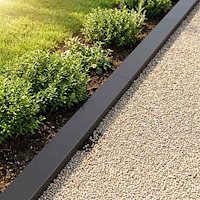 vidaXL Topprofil för rabattkant 10 st 100 x 10 x 5 cm Stål Svart