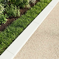 vidaXL Topprofil för rabattkant 2 st 100 x 15 x 5 cm Stål Vit