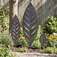 vidaXL Trädgårdspinne 3 st 116,5 x 35 x 3 cm Stål Svart