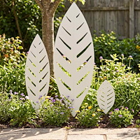 vidaXL Trädgårdspinne 3 st 116,5 x 35 x 3 cm Stål Vit