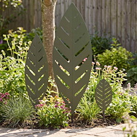 vidaXL Trädgårdspinne 3 st 116,5 x 35 x 3 cm Stål Olivgrön