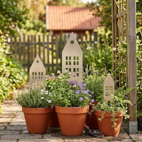 vidaXL Trädgårdspinne 3 st 41 x 10 x 0,08 cm Silver Rostfritt stål