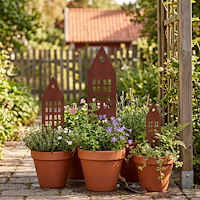 vidaXL Trädgårdspinne 3 st 41 x 10 x 0,08 cm Väderbeständig stål