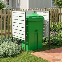 vidaXL Soptunneskärm 85 x 85 x 113 cm Stål Vit