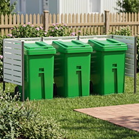 vidaXL Soptunneskärm 249 x 85 x 113 cm Stål Vit
