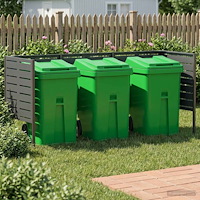 vidaXL Soptunneskärm 249 x 85 x 113 cm Stål Antracit