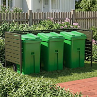 vidaXL Soptunneskärm 249 x 85 x 113 cm Stål Olivgrön