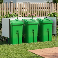 vidaXL Soptunneskärm 249 x 85 x 113 cm Stål Vit