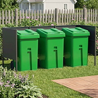vidaXL Soptunneskärm 249 x 85 x 113 cm Stål Antracit