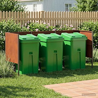 vidaXL Soptunneskärm 249 x 85 x 113 cm Väderbeständig stål Rostig