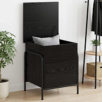 vidaXL Förvaringslåda Svart ek 80 x 40 x 49,5 cm Konstruerat trä