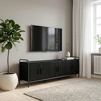 vidaXL TV-skåp 146 x 33 x 50 cm Svart ek Konstruerat trä