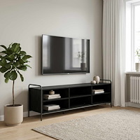 vidaXL TV-skåp 140 x 39,5 x 50 cm Svart ek Konstruerat trä