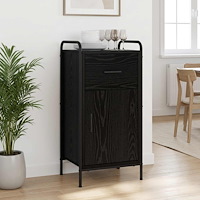 vidaXL Sideboard Svart ek 97 x 33 x 81 cm Konstruerat trä