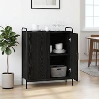 vidaXL Sideboard Svart ek 97 x 33 x 81 cm Konstruerat trä