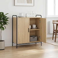 vidaXL Sideboard Sonoma-ek 97 x 33 x 81 cm Konstruerat trä