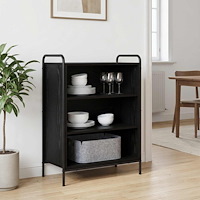 vidaXL Sideboard Svart ek 97 x 33 x 81 cm Konstruerat trä