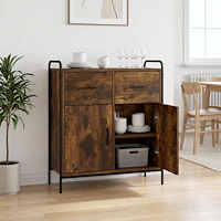 vidaXL Sideboard Rökt ek 97 x 33 x 81 cm Konstruerat trä
