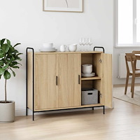 vidaXL Sideboard Sonoma-ek 97 x 33 x 81 cm Konstruerat trä