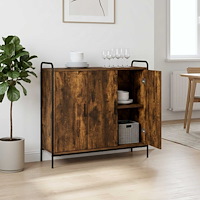 vidaXL Sideboard Rökt ek 97 x 33 x 81 cm Konstruerat trä