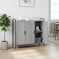 vidaXL Sideboard Grå Sonoma 97 x 33 x 81 cm Konstruerat trä