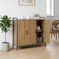 vidaXL Sideboard Artisan-ek 97 x 33 x 81 cm Konstruerat trä