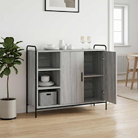 vidaXL Sideboard Grå Sonoma 97 x 33 x 81 cm Konstruerat trä