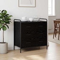 vidaXL Lådans skåp Svart ek 70 x 39,5 x 71 cm Konstruerat trä