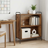 vidaXL Bokskåp 80 x 33 x 80 cm Konstruerat trä Gammalt trä