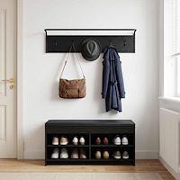 vidaXL Klädhängare Svart ek 100 x 30 x 25 cm Konstruerat trä