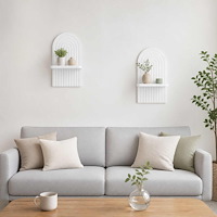vidaXL Vägg hylla 2 st Vit 23 x 13.5 x 37.5 cm Konstruerat trä