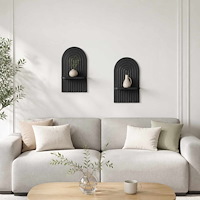 vidaXL Vägg hylla 2 st Svart 23 x 13,5 x 37,5 cm Konstruerat trä