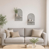vidaXL Vägg hylla 2 st Betonggrå 23 x 13.5 x 37.5 cm Konstruerat trä