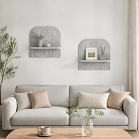 vidaXL Vägg hylla 2 st Betonggrå 41 x 13.5 x 37.5 cm Konstruerat trä