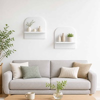 vidaXL Vägg hylla 2 st Vit högglans 41 x 13.5 x 37.5 cm