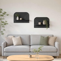 vidaXL Vägg hylla 2 st Svart 60 x 13,5 x 37,5 cm Konstruerat trä