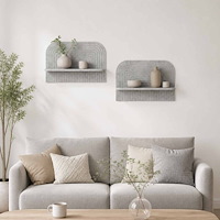 vidaXL Vägg hylla 2 st Betonggrå 60 x 13.5 x 37.5 cm Konstruerat trä