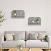 vidaXL Vägg hylla 2 st Grå Sonoma 60 x 13.5 x 37.5 cm Konstruerat trä