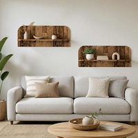 vidaXL Vägg hylla 2 st Gammalt trä 102 x 13.5 x 37.5 cm