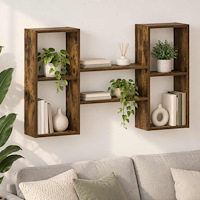 vidaXL Vägghylla Rökt ek 102 x 17 x 59 cm Konstruerat trä