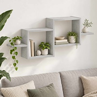 vidaXL Vägg hylla Betonggrå 95 x 17 x 37 cm Konstruerat trä