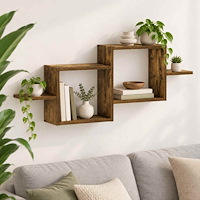 vidaXL Vägg hylla Rökt ek 95 x 17 x 37 cm Konstruerat trä